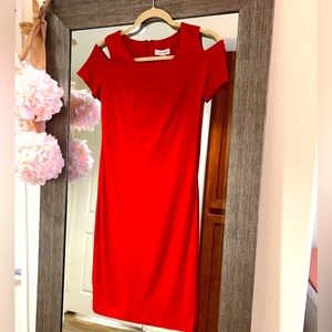 Red Calvin Klein dress